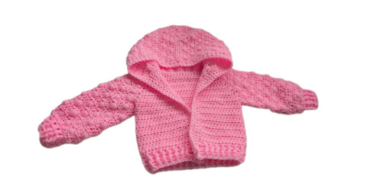 Bobble stitch cardigan with hood
